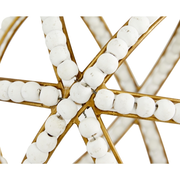 Gold and Ivory Wooden Bead 2-pc. Orb Set