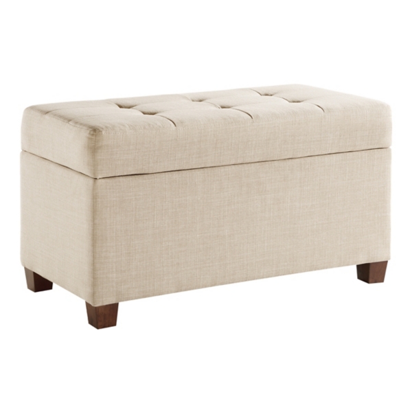 Ivory Tufted Upholstered Storage Ottoman Kirklands Home