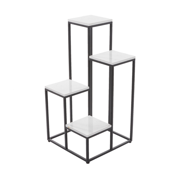 Square Black and White Marble 4Tier Plant Stand Kirklands Home