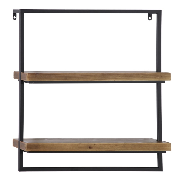 Vice Wall Shelf, Black Steel frame & black shelves small