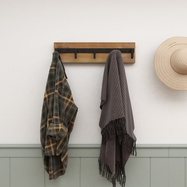 Warm Brown Industrial Iron Wall Hooks