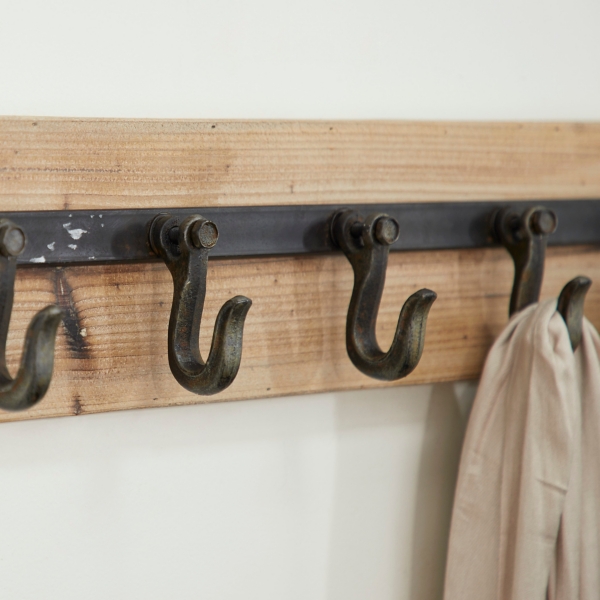 Warm Brown Industrial Iron Wall Hooks
