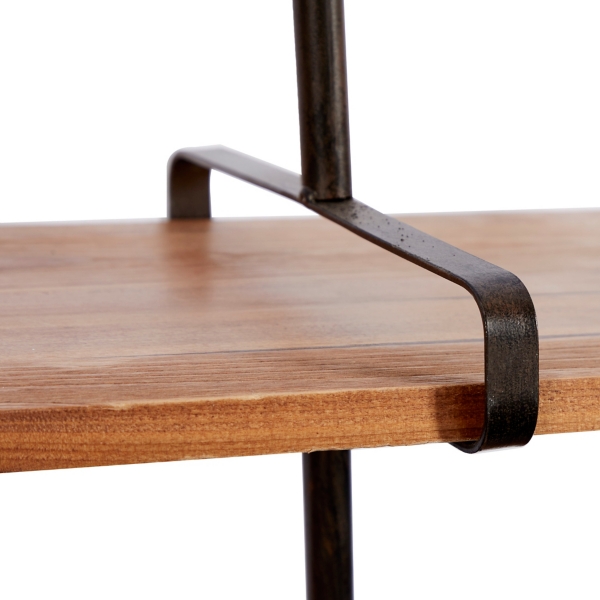 Black Metal Pipe Two-Tier Wall Mounted Shelf