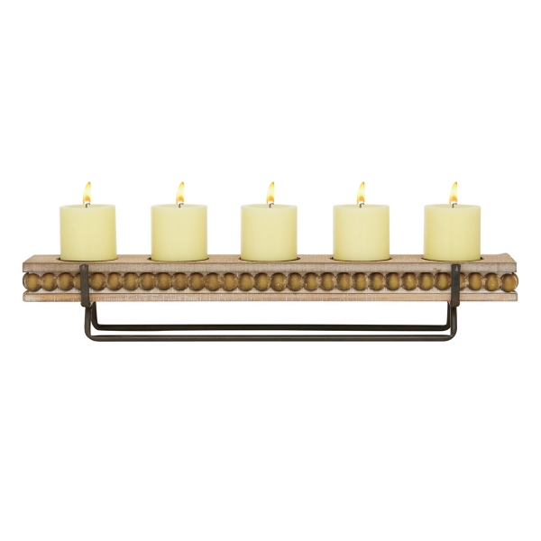 Beaded wood best sale candle plate