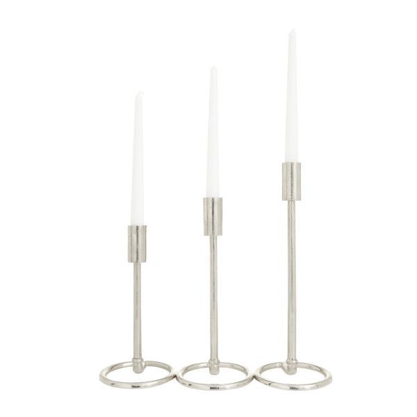 Metallic Loop Base Taper Candle Holders, Set of 3 Kirklands Home