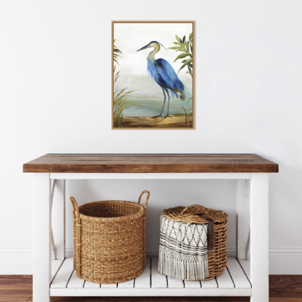 Blue Heron Framed Canvas Art Print