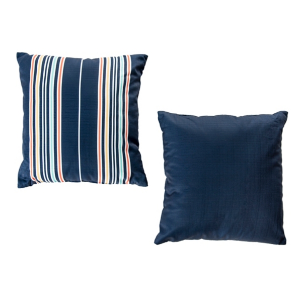 Striped Navy Blue Outdoor Throw Pillows, Set of 2 Kirklands Home