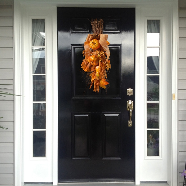 Pumpkin Berry Burlap Bundle Teardrop Swag