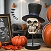 Black Top Hat Skull Halloween Decoration