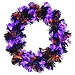 Pre-Lit Purple Fiber Optics Halloween Wreaths