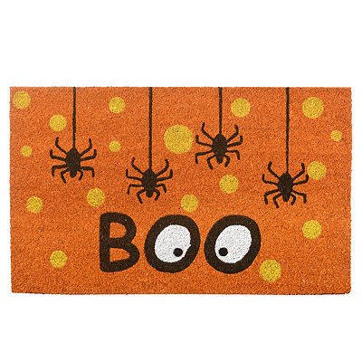 Orange Spiders Boo Doormat