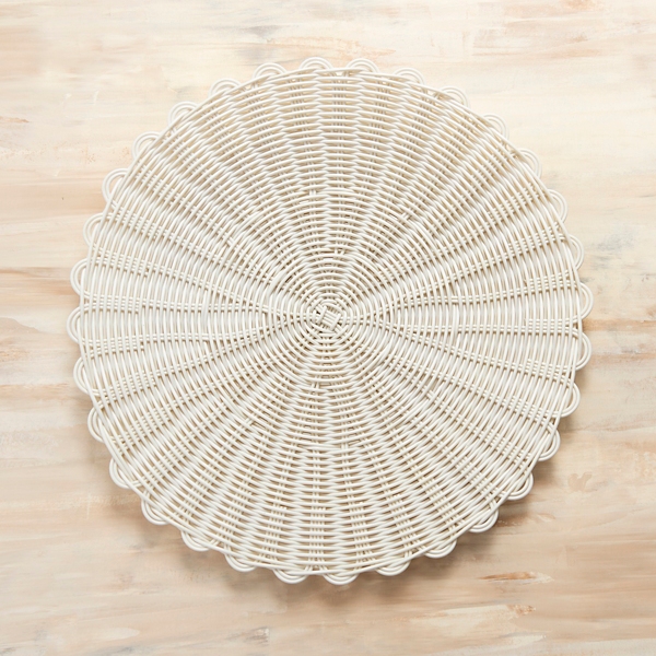 White Hampton Round Placemat Kirklands Home