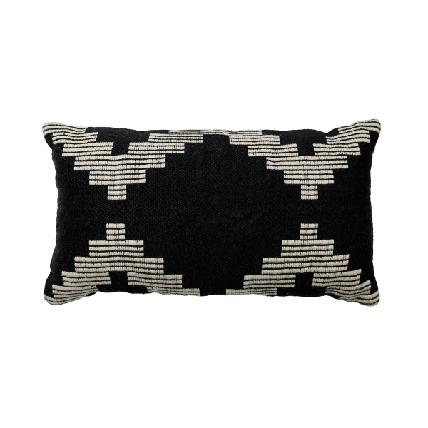 Black and White Aztec Outdoor Lumbar Pillow | Kirklands Home