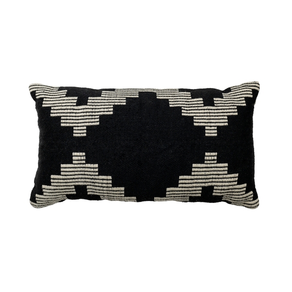 Abstract Black & White Lumbar Pillow - H U N T E D F O X