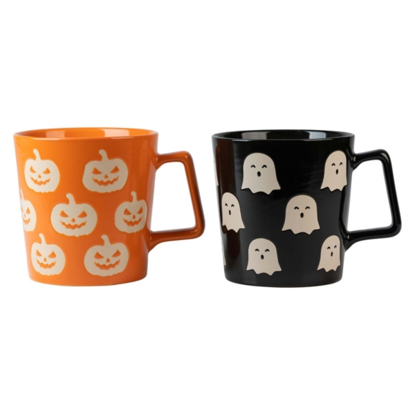 Jack O' Lantern and Ghost Mugs, Set of 4