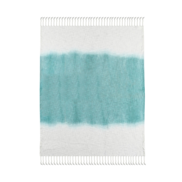 Angel Blue Shibori Slab Fringe Throw