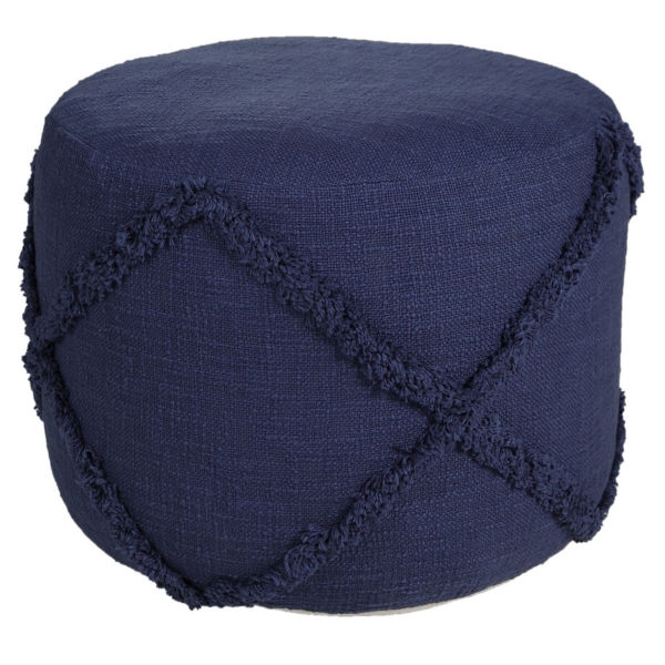 Navy Diamond Tufted Pouf Kirklands Home