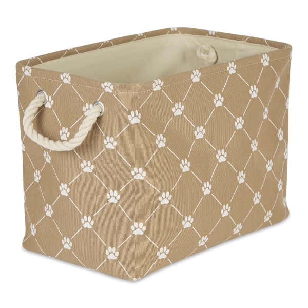 Taupe Paw Trellis Rectangle Basket, 17.5 in.
