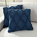 Navy Blue Knotted Lattice Throw Pillows, Set of 2