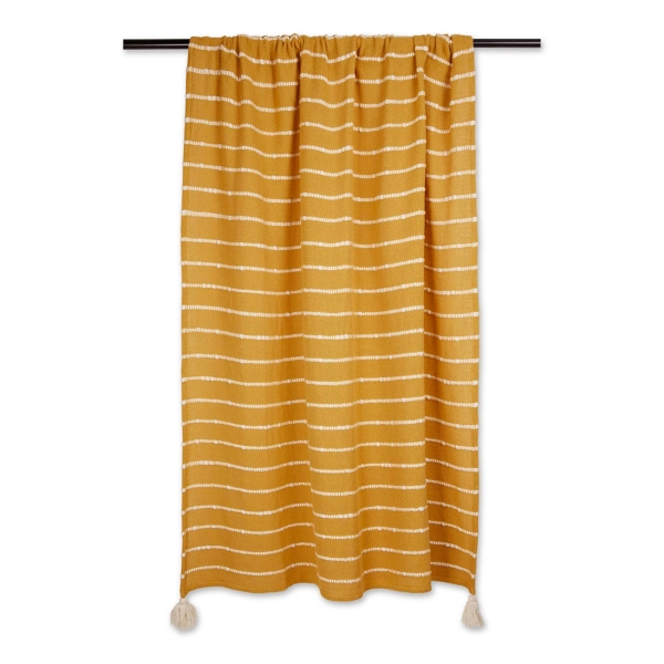Honey Gold Slub Stripe Decorative Throw