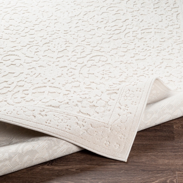 Ivory Botanical Bohemian Area Rug, 8x10