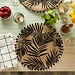 Black and Natural Fern Round Placemats, Set of 6