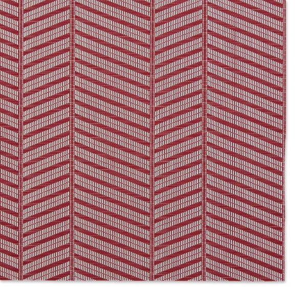 Red Textured Twill Weave Placemats, Set of 6