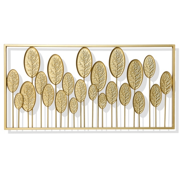 Gold Medallion Leaves Metal Wall Sculpture | Kirklands Home