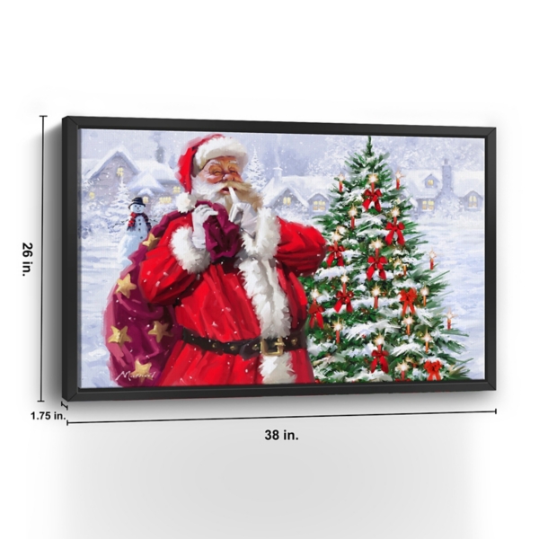 Santa's Sack of Gifts Framed Canvas Art Print