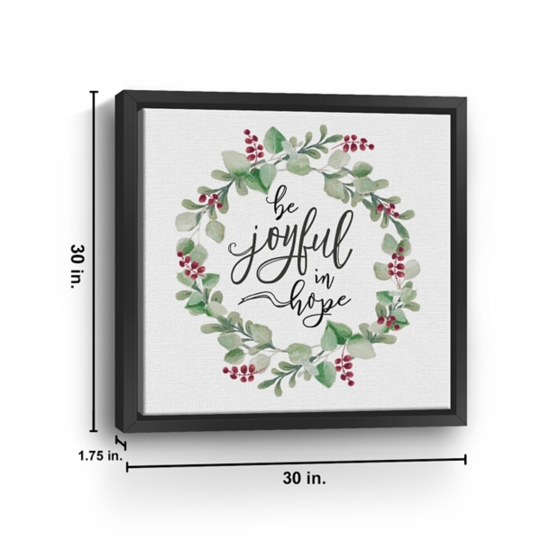 Berry Wreath Be Joyful Framed Canvas Art Print