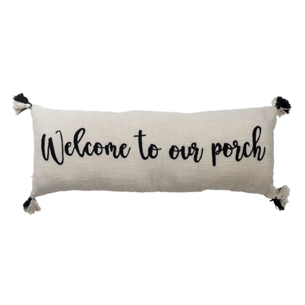 Welcome to our porch sale pillow