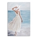 Lady in White Hat & Dress Giclee Canvas Art Print
