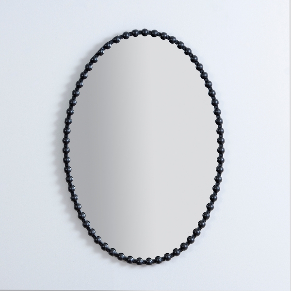 Black Beaded Oval Mirror Kirklands Home