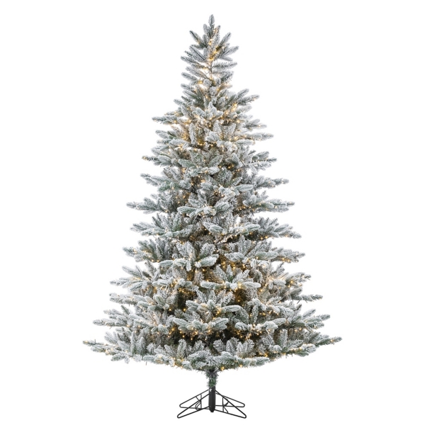 7.5 ft. Lit Flocked Redwood Pine Christmas Tree | Kirklands Home