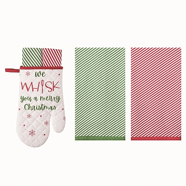 Naughty and Nice Plaid Kitchen Towels, Set of 2