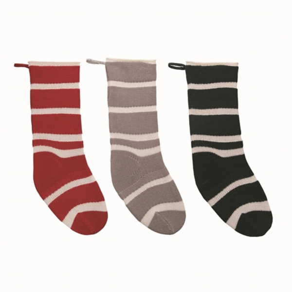 Striped Knit 3pc. Christmas Stocking Set Kirklands Home