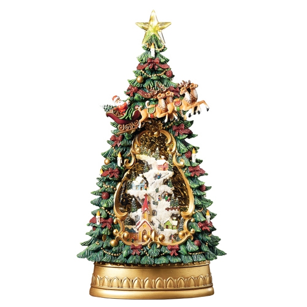 Golden Christmas Tree Snow Globe