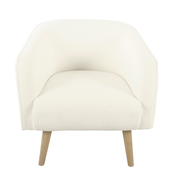 Cream Sherpa Upholstered Barrel Accent Chair
