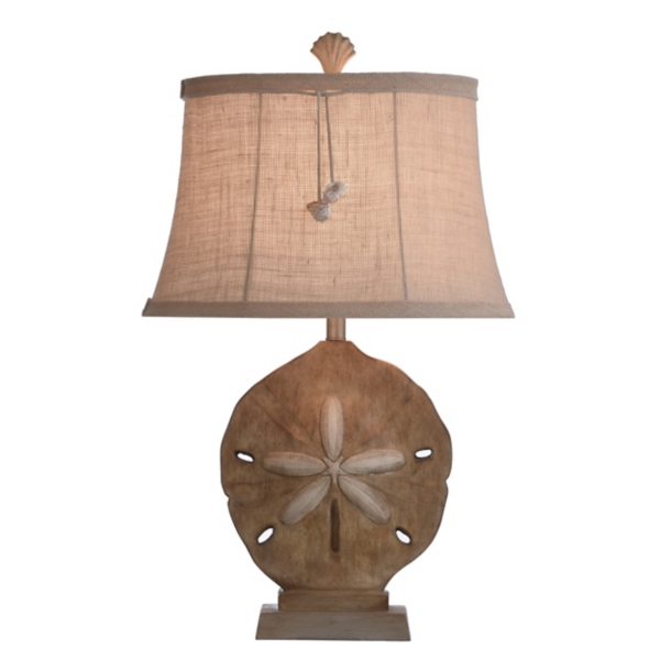 Tan Sand Dollar Table Lamp