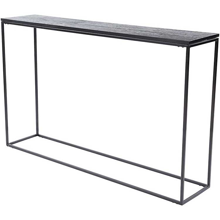 Black Metal Wire Frame Console Table, Long Black Metal Console Table