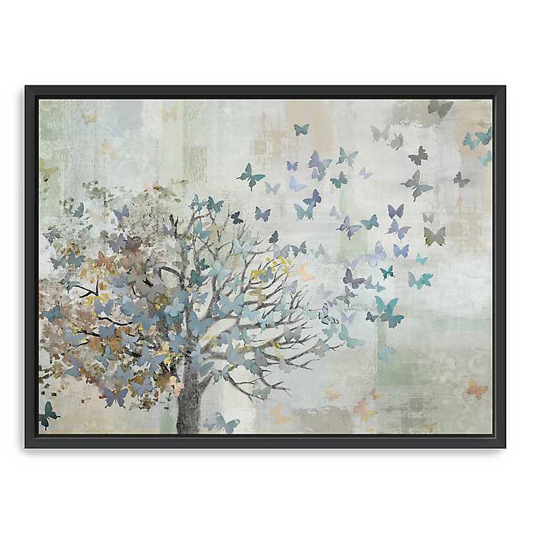 Modern Canvas Print Painting Wall Art Butterflies cherry blossoms Home Decor