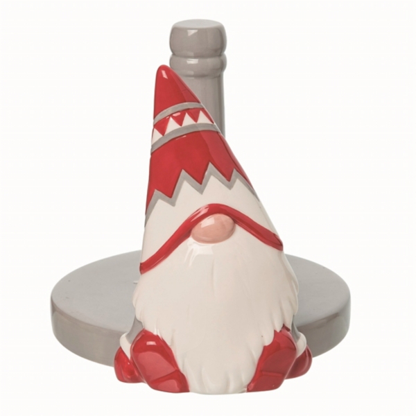 Red and Gray Gnome Ceramic Paper Towel Holder Kirklands Home