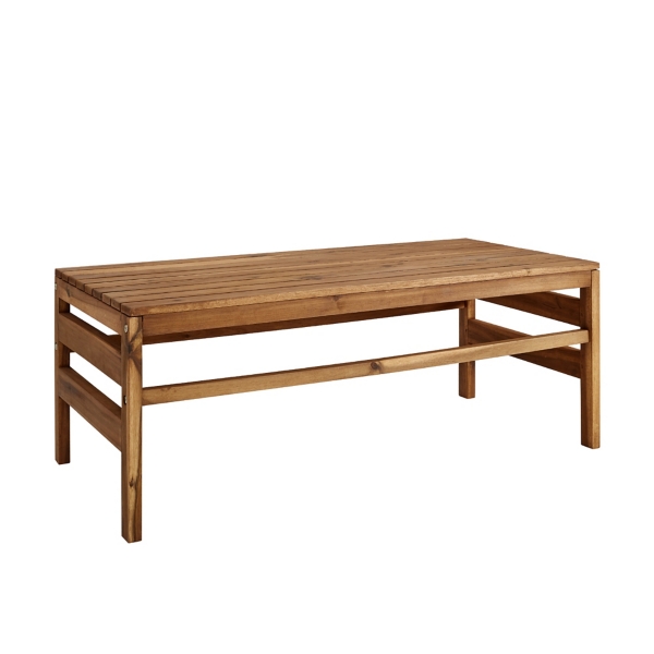Oak Slat Top Acacia Wood Outdoor Coffee Table