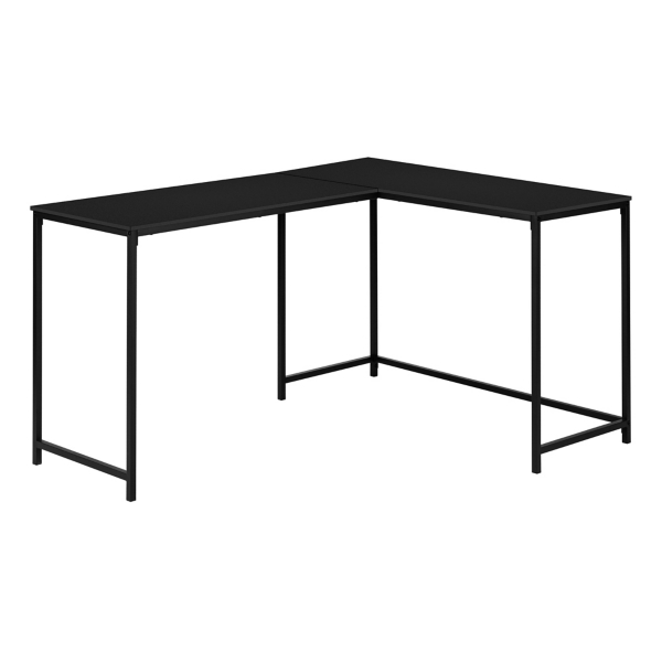 Black Wood and Black Metal LShaped Desk Kirklands Home