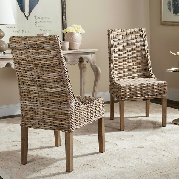 Dining chairs best sale rattan wicker