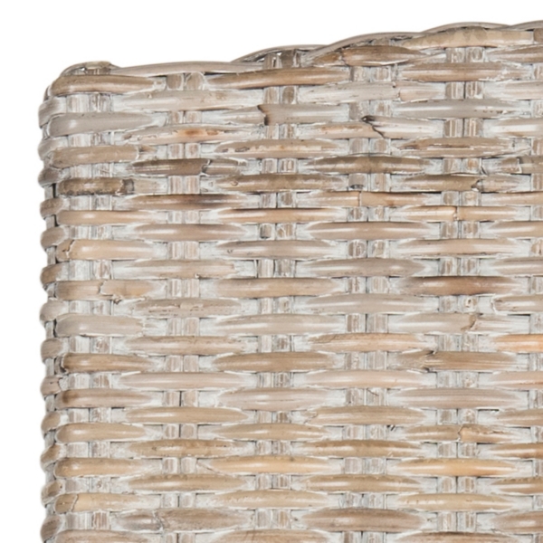 Whitewashed Kubu Rattan Dining Chairs, Set of 2