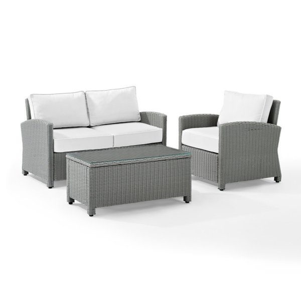 Bren Gray 3pc. Patio Set with Sunbrella Cushions Kirklands Home