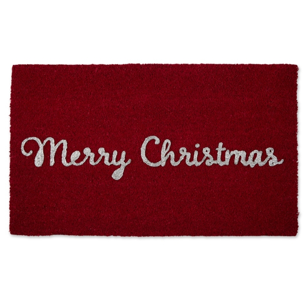 Red and Silver Merry Christmas Doormat Kirklands Home