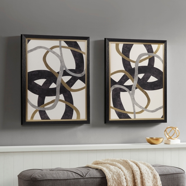 black and gold wall art