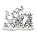 White Distressed Running Reindeer Figurine